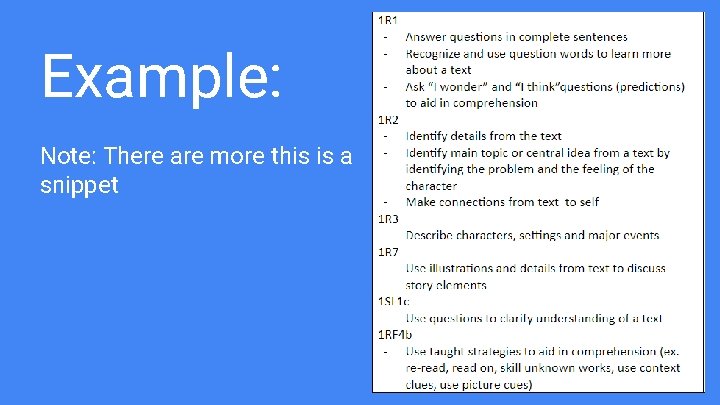 Example: 4 Note: There are more this is a snippet 