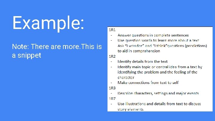 Example: 3 Note: There are more. This is a snippet 