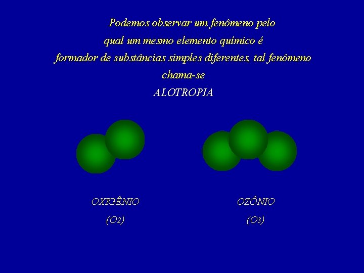 Podemos observar um fenômeno pelo qual um mesmo elemento químico é formador de substâncias