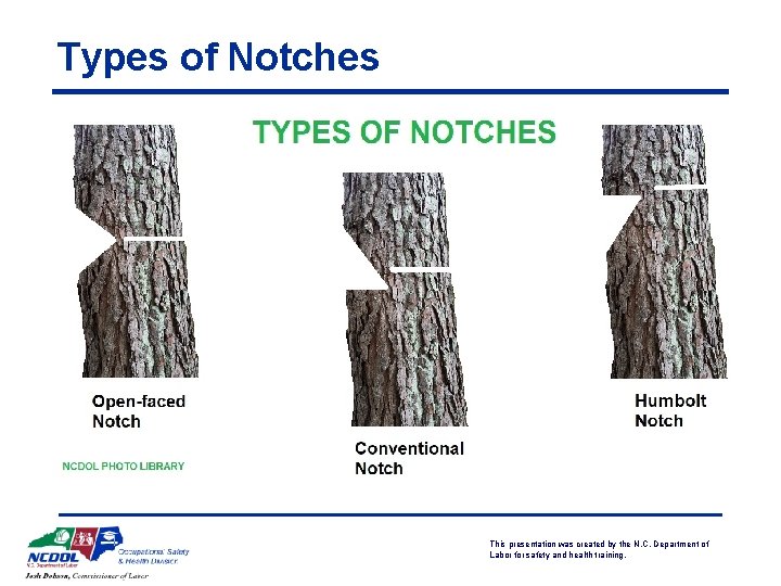 Types of Notches This presentation was created by the N. C. Department of Labor