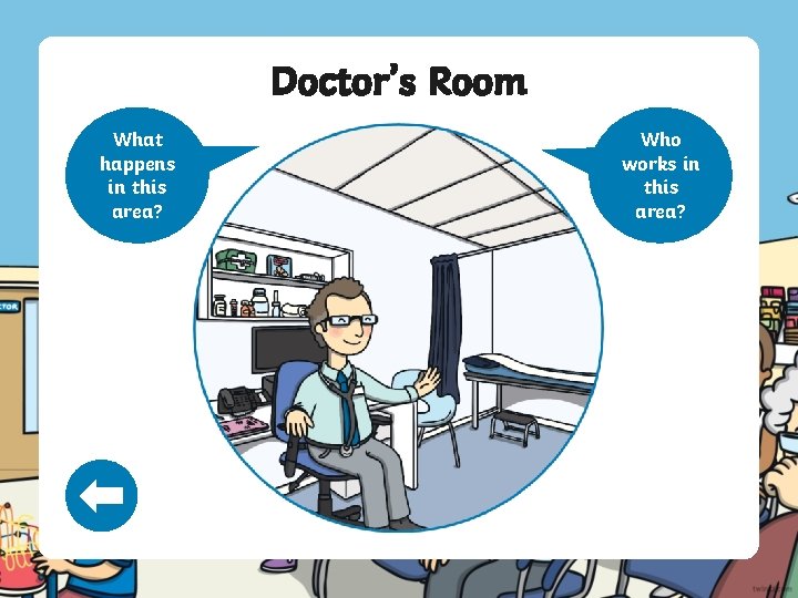 Doctor’s Room What happens in this area? Who works in this area? 