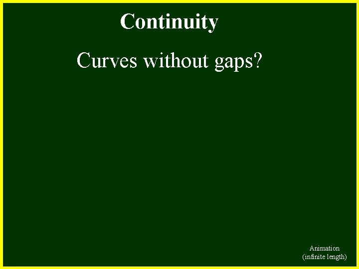 Continuity Curves without gaps? Animation (infinite length) 