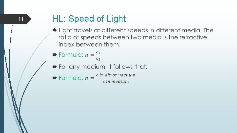 11 HL: Speed of Light 