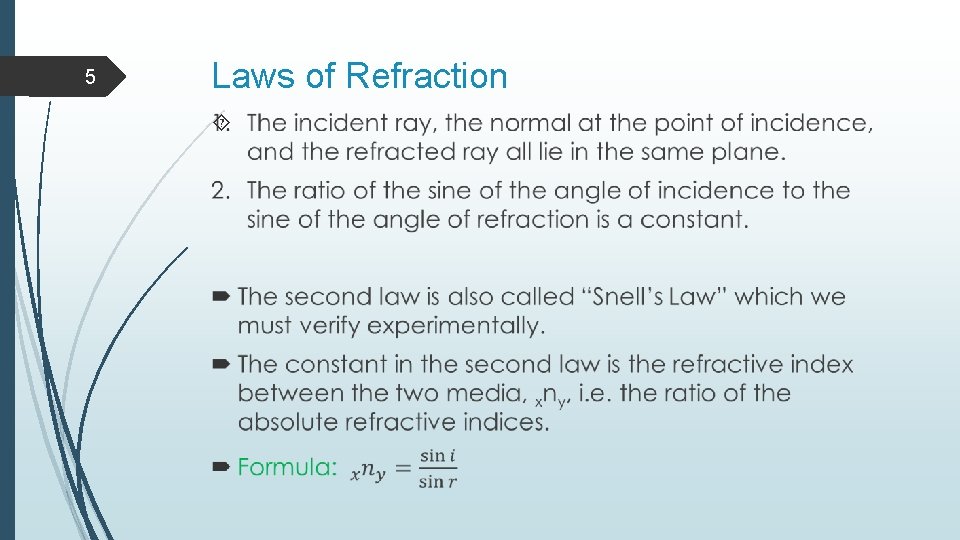 5 Laws of Refraction 