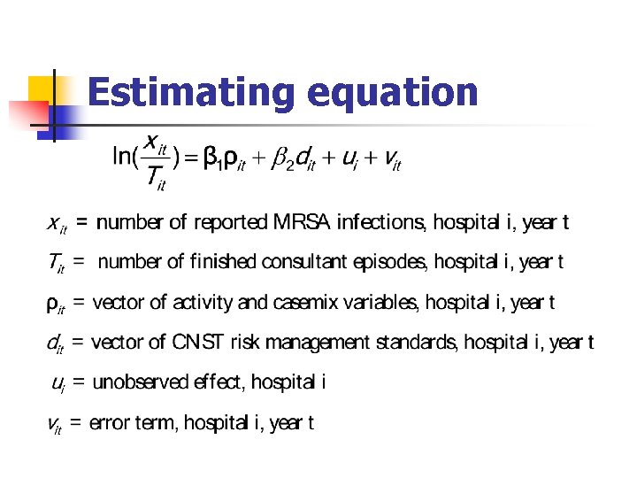 Estimating equation 