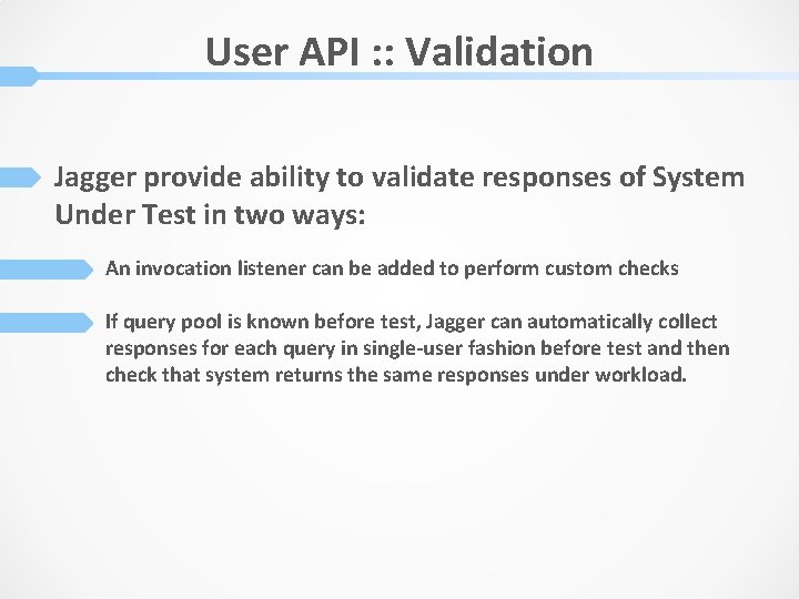 User API : : Validation Jagger provide ability to validate responses of System Under