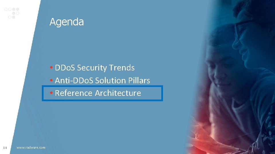 Agenda • DDo. S Security Trends • Anti-DDo. S Solution Pillars • Reference Architecture