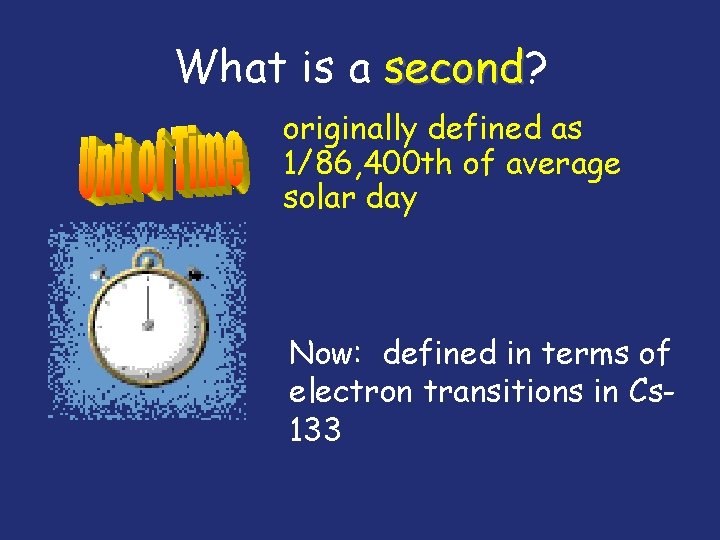 What is a second? second originally defined as 1/86, 400 th of average solar
