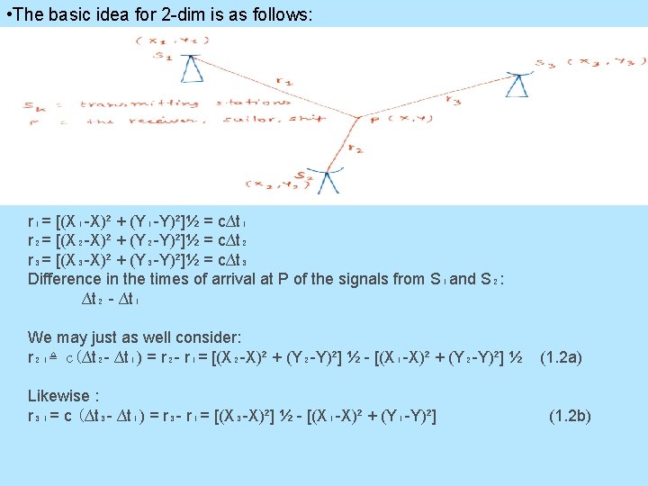  • The basic idea for 2 -dim is as follows: r₁= [(X₁-X)² +