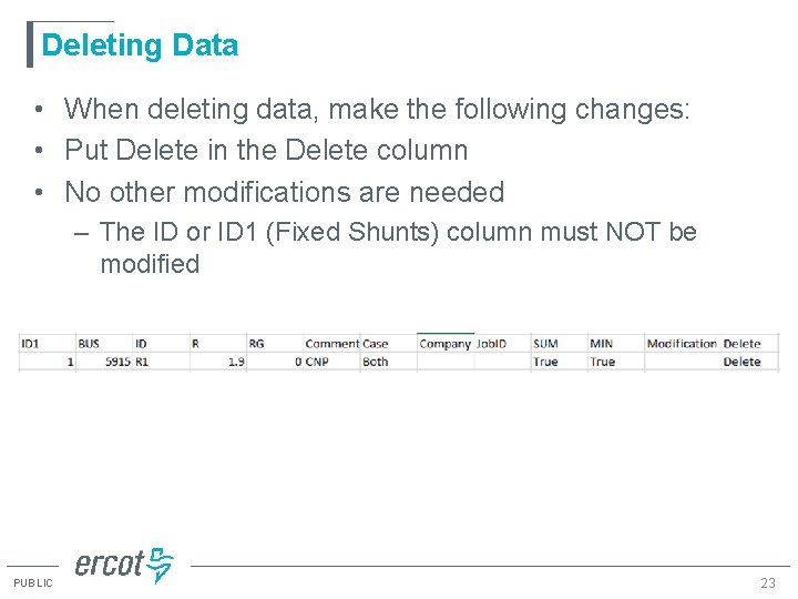 Deleting Data • When deleting data, make the following changes: • Put Delete in Deleting Data • When deleting data, make the following changes: • Put Delete in