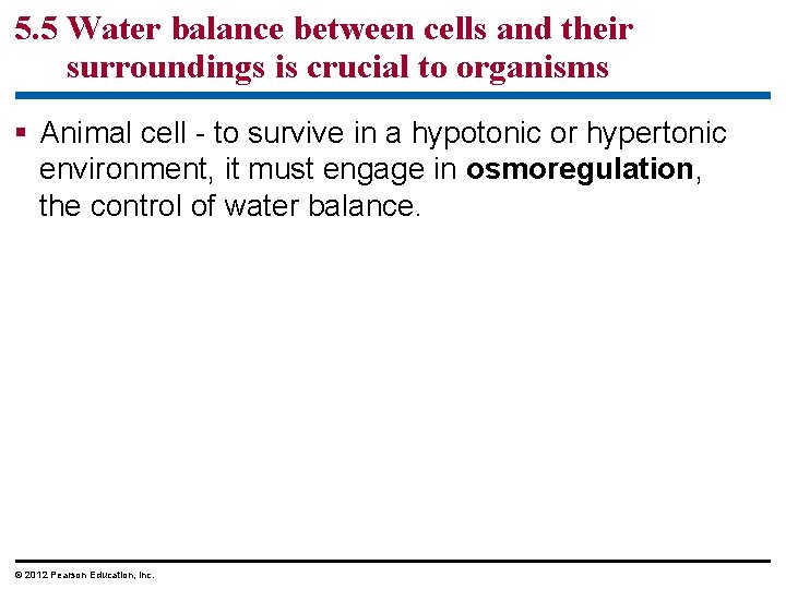 5. 5 Water balance between cells and their surroundings is crucial to organisms §