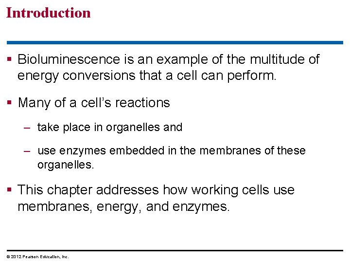 Introduction § Bioluminescence is an example of the multitude of energy conversions that a