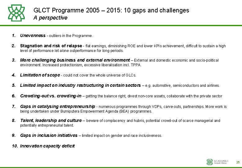 GLCT Programme 2005 – 2015: 10 gaps and challenges A perspective 1. Unevenness -