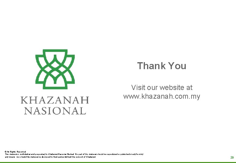 Thank You Visit our website at www. khazanah. com. my © All Rights Reserved.