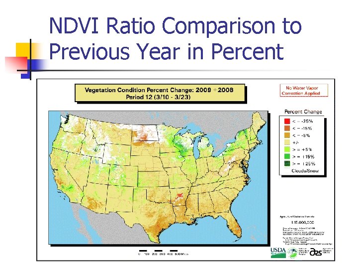 NDVI Ratio Comparison to Previous Year in Percent 