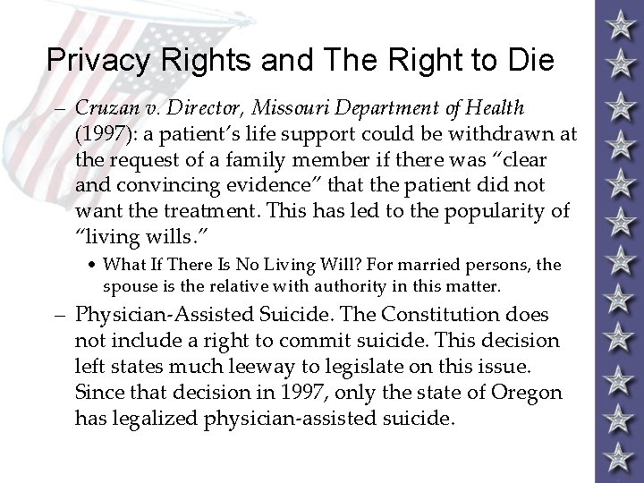 Privacy Rights and The Right to Die – Cruzan v. Director, Missouri Department of