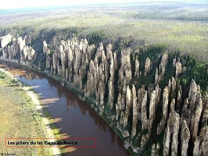 Les piliers du lac Elena en Russie 