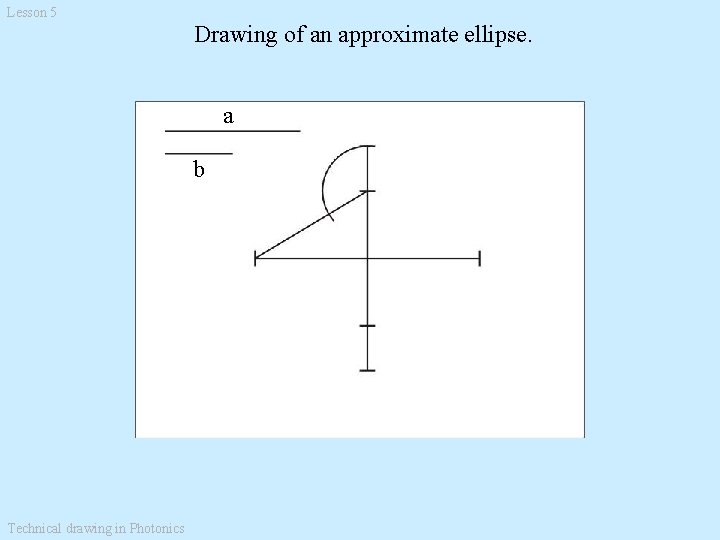Lesson 5 Drawing of an approximate ellipse. a b Technical drawing in Photonics 