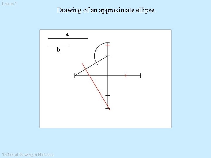 Lesson 5 Drawing of an approximate ellipse. a b Technical drawing in Photonics 