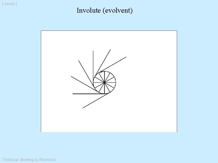 Lesson 5 Involute (evolvent) Technical drawing in Photonics 