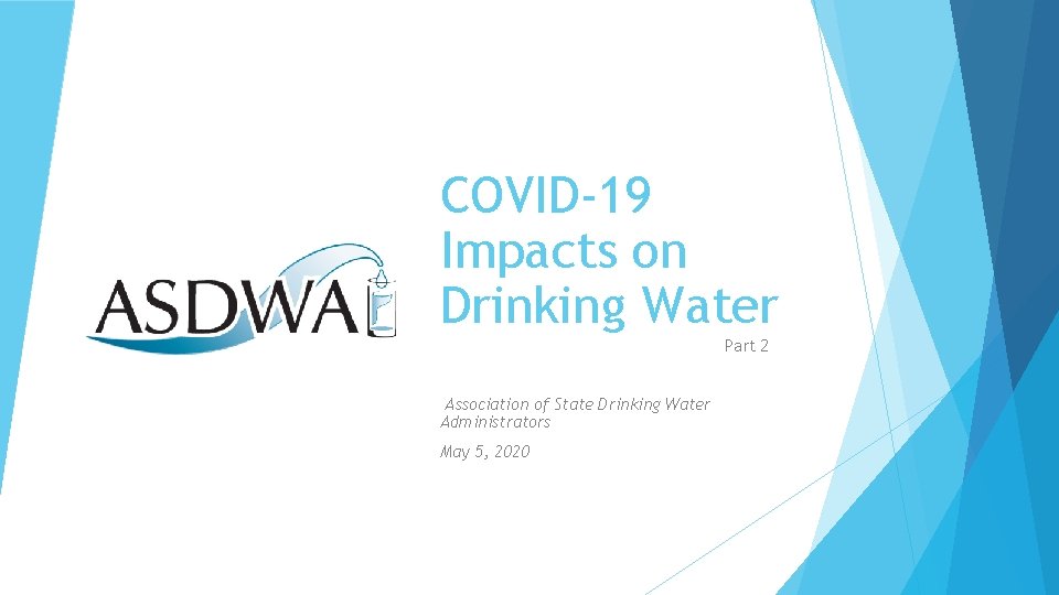 COVID19 Impacts on Drinking Water Part 2 Association