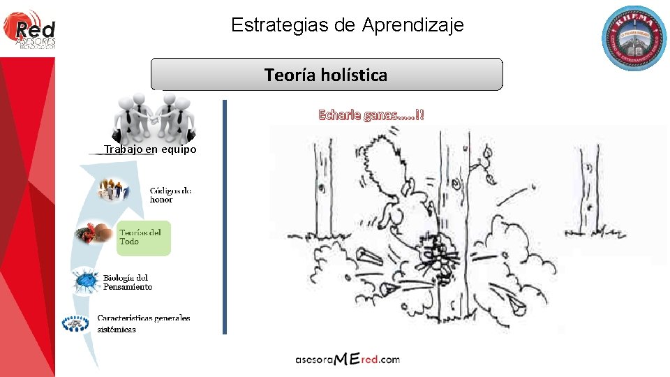 Estrategias de Aprendizaje Teoría holística Echarle ganas…. . !! Trabajo en equipo 