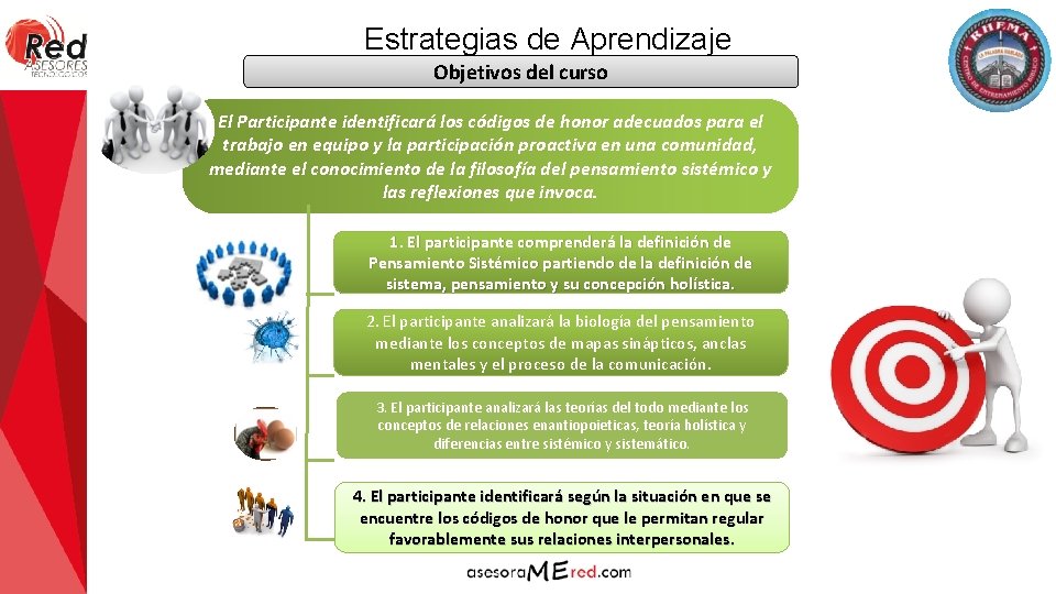 Estrategias de Aprendizaje Objetivos del curso El Participante identificará los códigos de honor adecuados