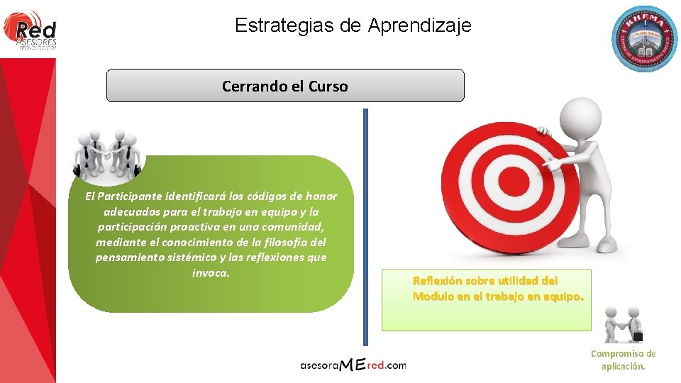 Estrategias de Aprendizaje Cerrando el Curso El Participante identificará los códigos de honor adecuados