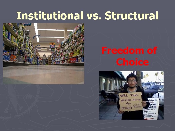 Institutional vs. Structural Freedom of Choice 