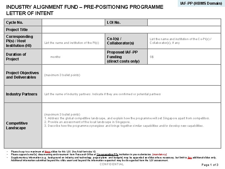INDUSTRY ALIGNMENT FUND – PRE-POSITIONING PROGRAMME LETTER OF INTENT Cycle No. IAF-PP (HBMS Domain) INDUSTRY ALIGNMENT FUND – PRE-POSITIONING PROGRAMME LETTER OF INTENT Cycle No. IAF-PP (HBMS Domain)