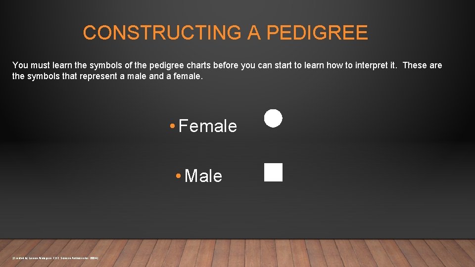 CONSTRUCTING A PEDIGREE You must learn the symbols of the pedigree charts before you