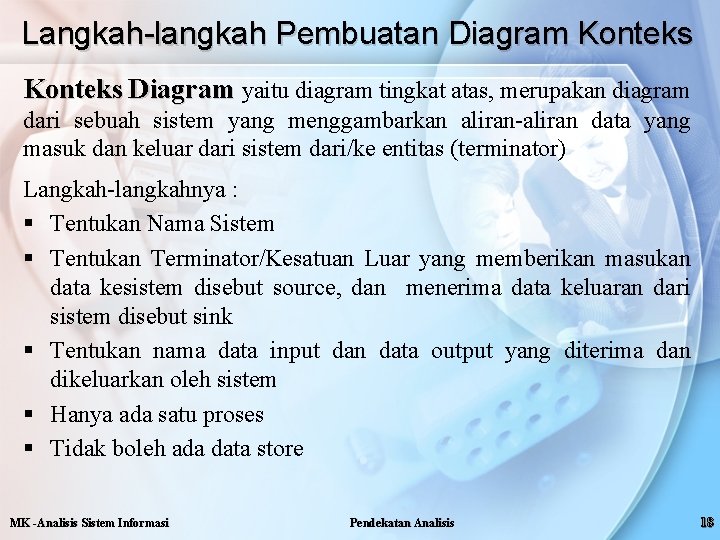 Langkah-langkah Pembuatan Diagram Konteks Diagram yaitu diagram tingkat atas, merupakan diagram dari sebuah sistem