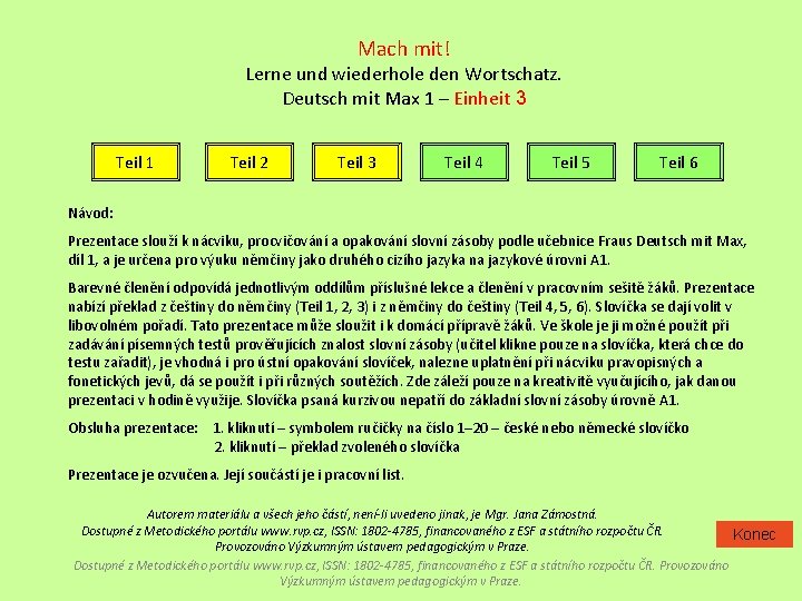 Mach mit! Lerne und wiederhole den Wortschatz. Deutsch mit Max 1 – Einheit 3