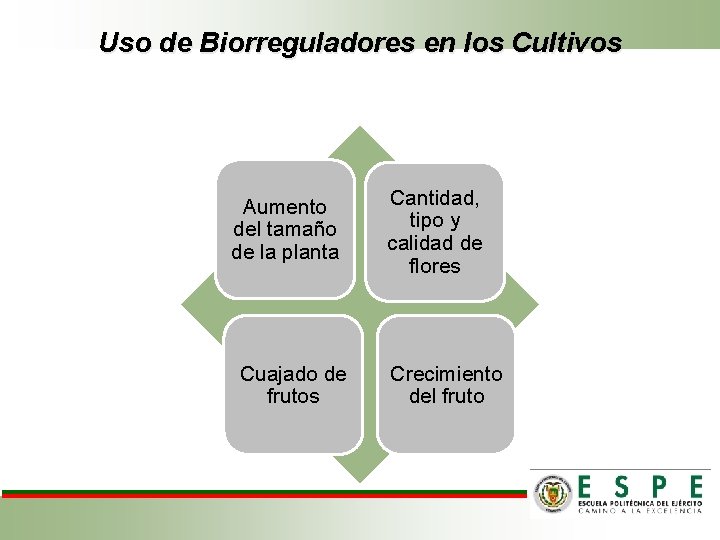 Uso de Biorreguladores en los Cultivos Aumento del tamaño de la planta Cuajado de