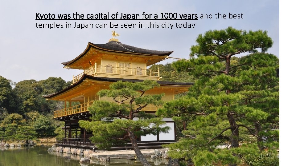 Kyoto was the capital of Japan for a 1000 years and the best temples