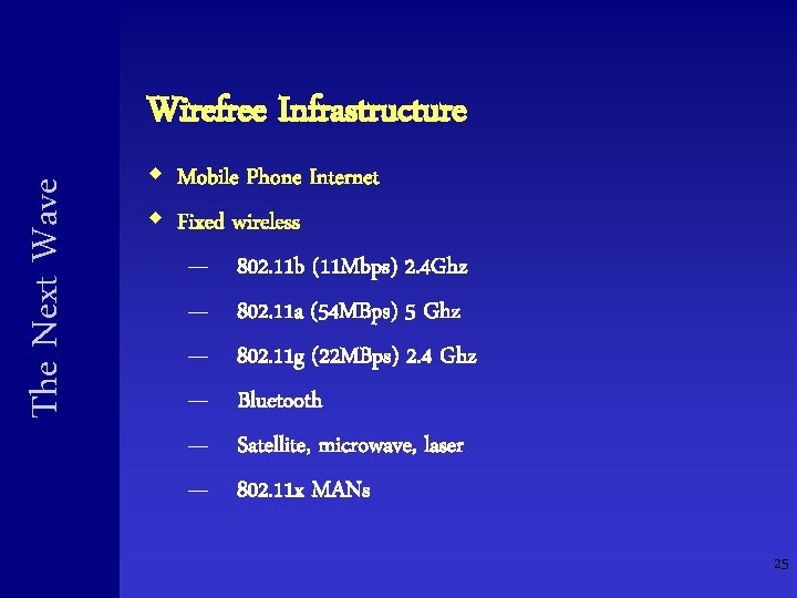 The Next Wave Wirefree Infrastructure w Mobile Phone Internet w Fixed wireless — 802. The Next Wave Wirefree Infrastructure w Mobile Phone Internet w Fixed wireless — 802.