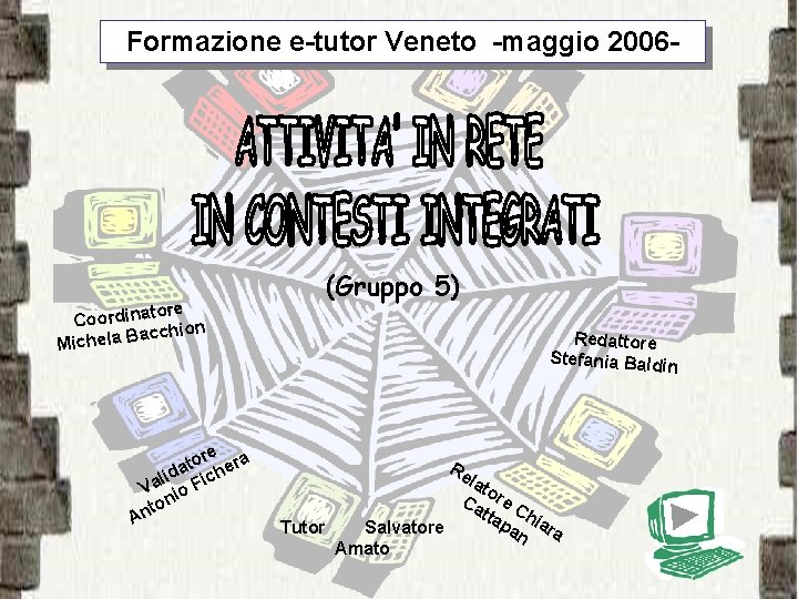 Formazione e-tutor Veneto -maggio 2006 - tore Coordina acchion B a l e h