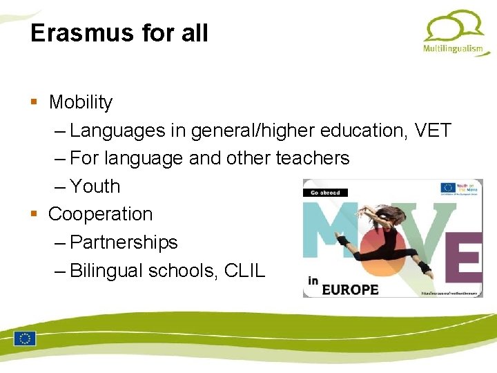 Erasmus for all Mobility – Languages in general/higher education, VET – For language and