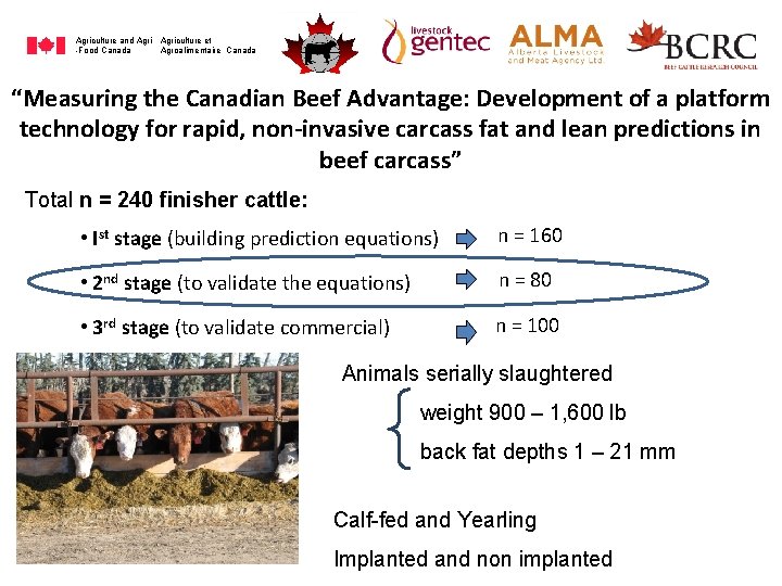 Agriculture and Agriculture et -Food Canada Agroalimentaire Canada “Measuring the Canadian Beef Advantage: Development