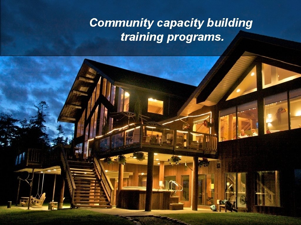 Community capacity building training programs. 