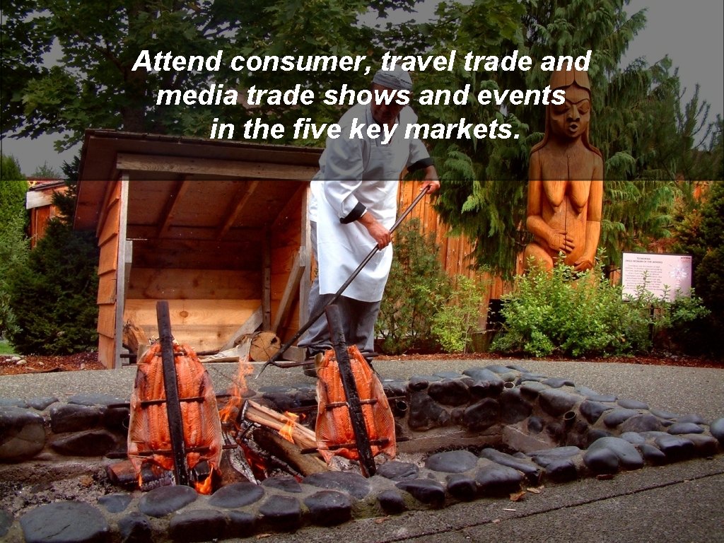 Attend consumer, travel trade and media trade shows and events in the five key