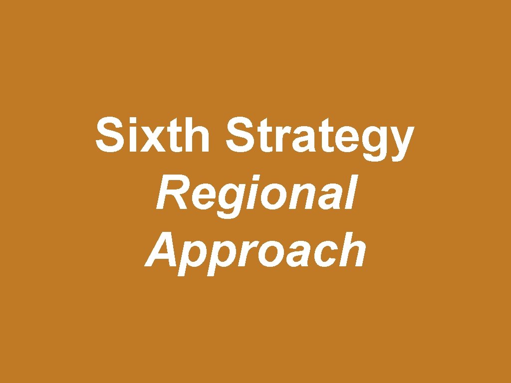 Sixth Strategy Regional Approach 