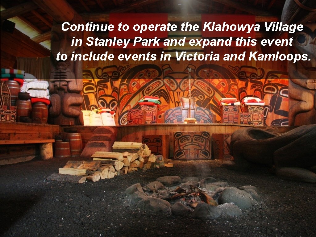 Continue to operate the Klahowya Village in Stanley Park and expand this event to