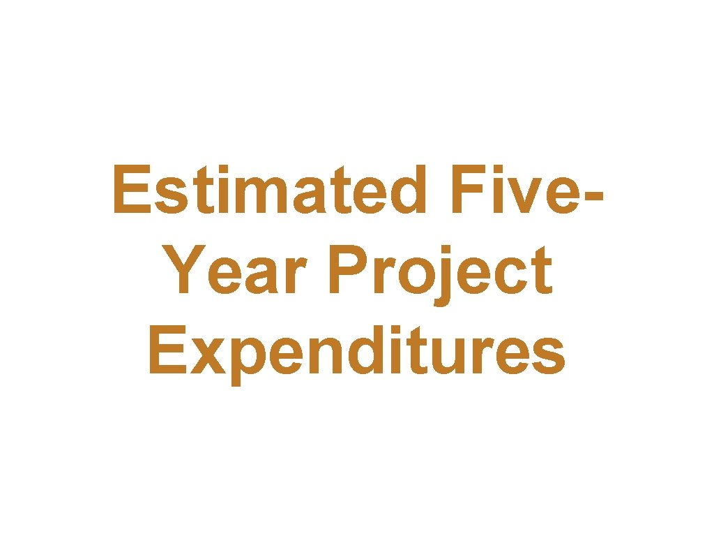 Estimated Five. Year Project Expenditures 