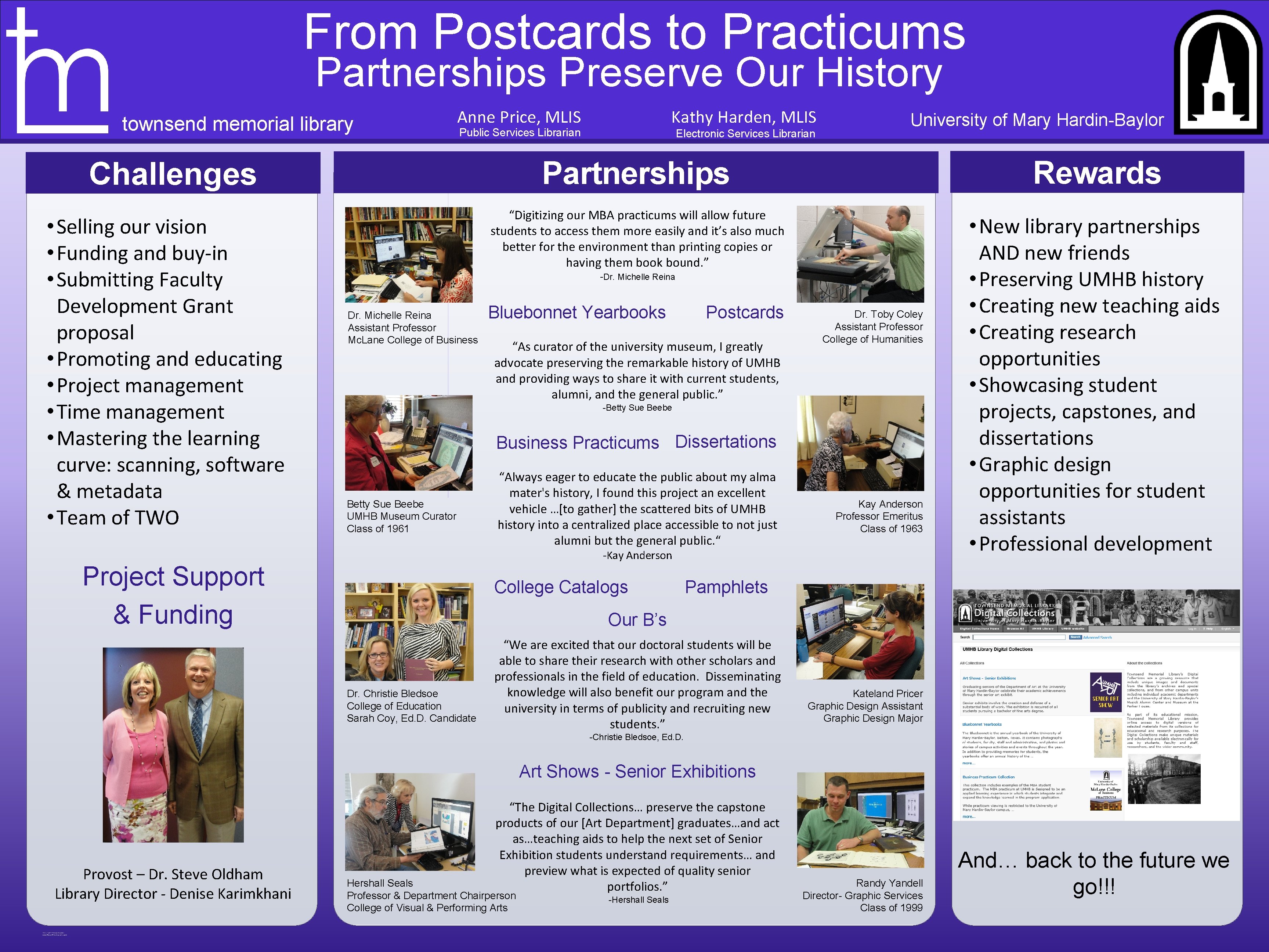 From Postcards to Practicums Partnerships Preserve Our History townsend memorial library Anne Price, MLIS