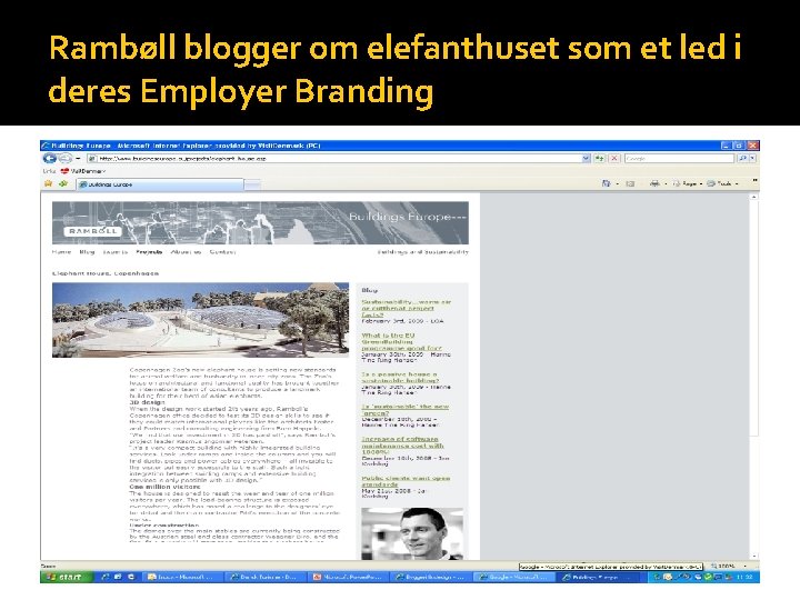 Rambøll blogger om elefanthuset som et led i deres Employer Branding 