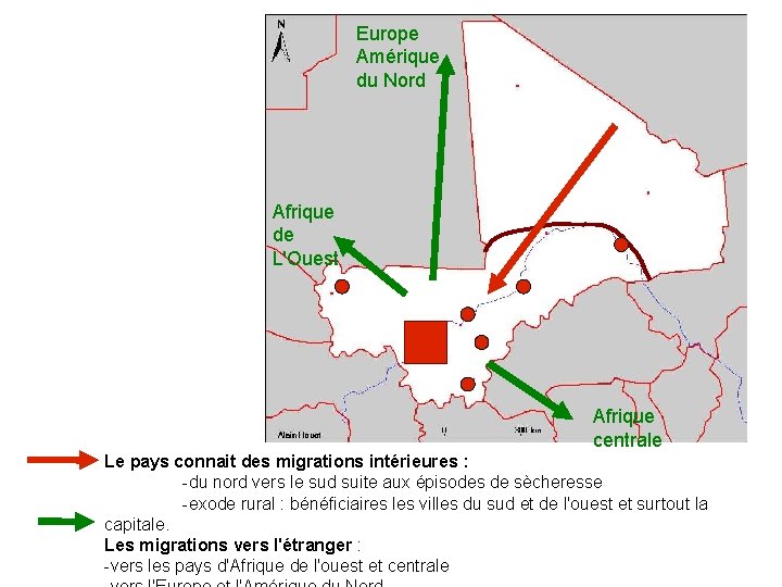 Europe Amérique du Nord Afrique de L'Ouest Afrique centrale Le pays connait des migrations