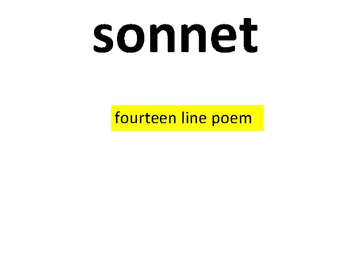 sonnet fourteen line poem 