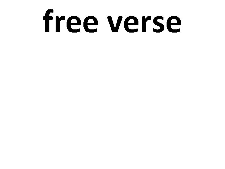 free verse 