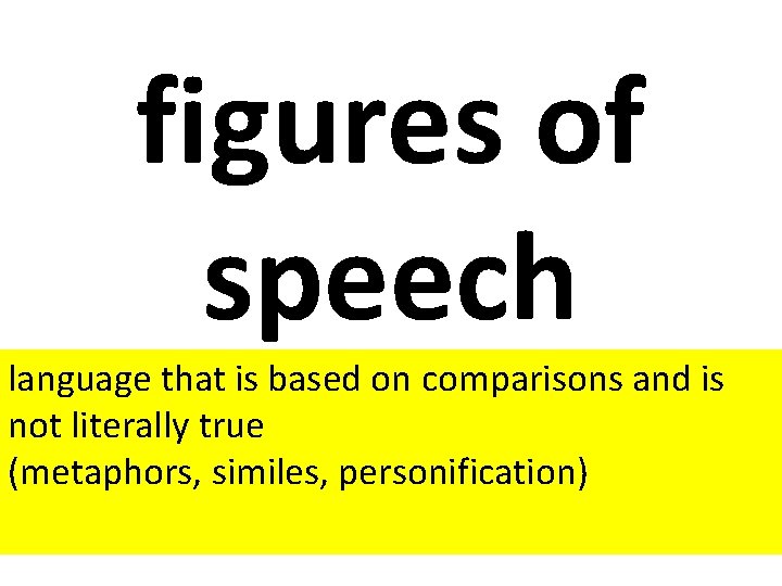 figures of speech language that is based on comparisons and is not literally true